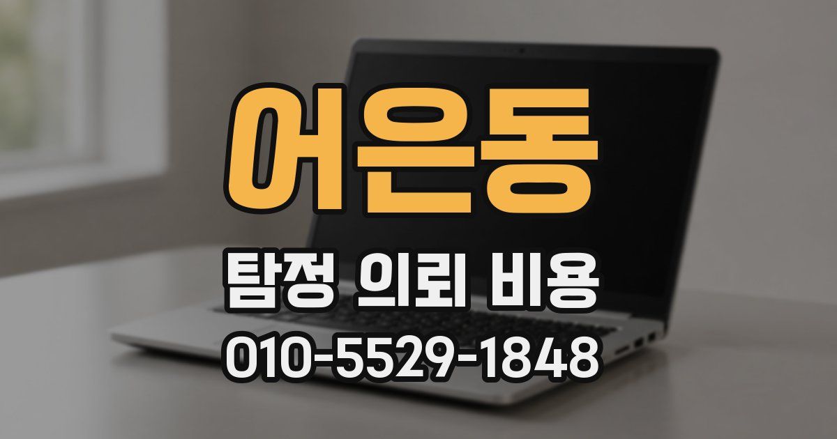 어은동 탐정 의뢰 비용