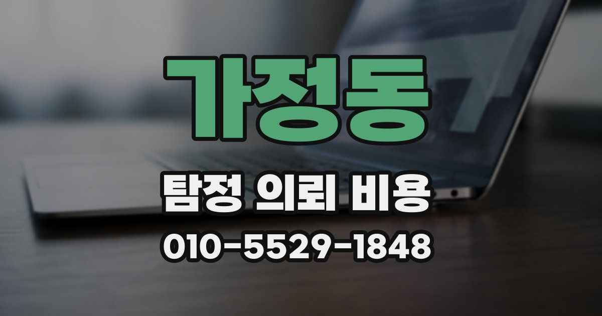 가정동 탐정 의뢰 비용