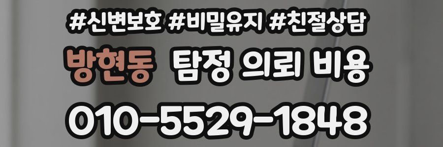 방현동 탐정 의뢰 비용