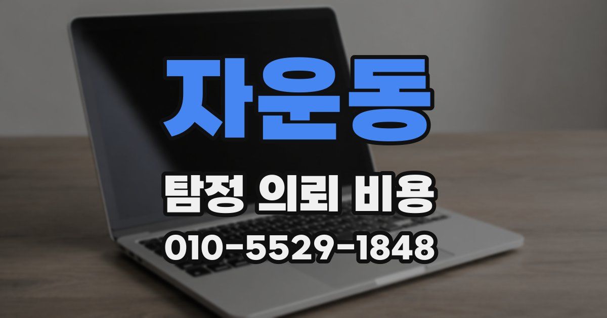 자운동 탐정 의뢰 비용