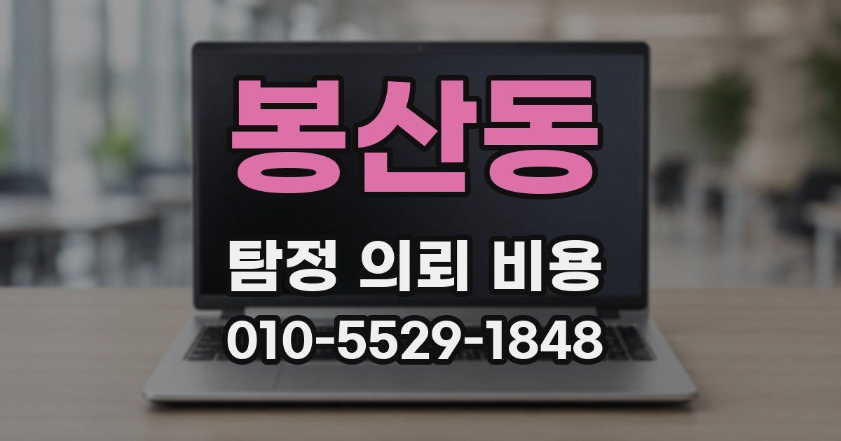 봉산동 탐정 의뢰 비용