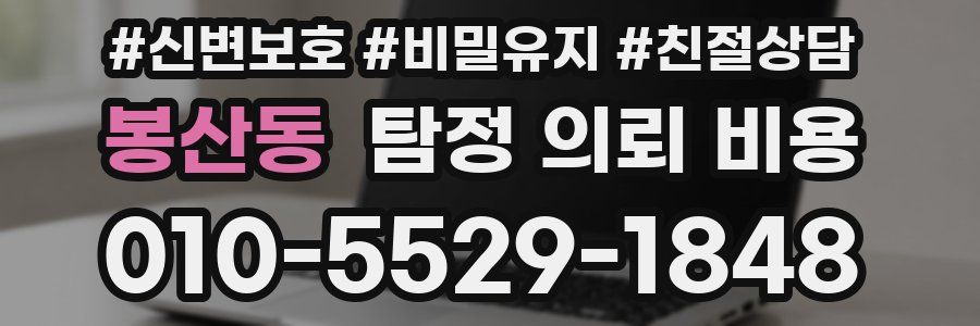봉산동 탐정 의뢰 비용
