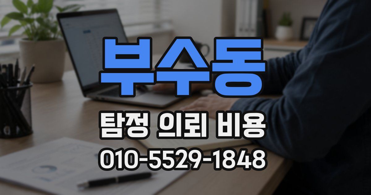 부수동 탐정 의뢰 비용