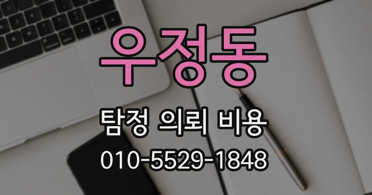 우정동 탐정 의뢰 비용