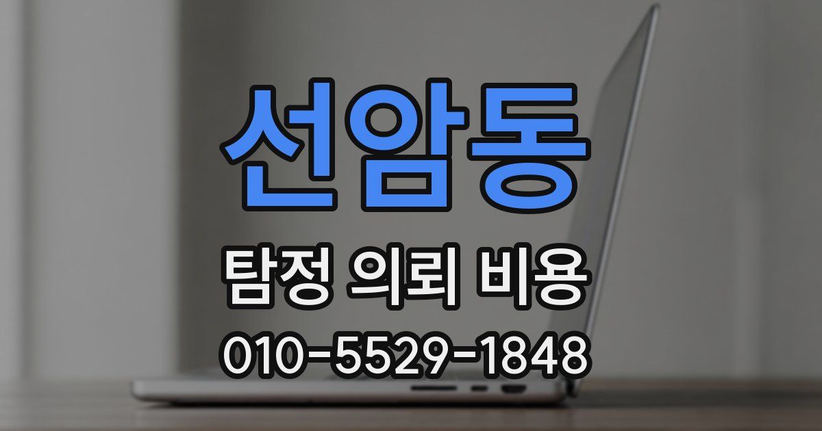 선암동 탐정 의뢰 비용
