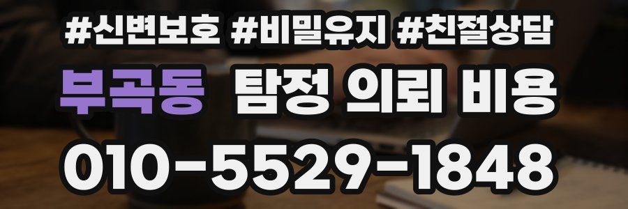 부곡동 탐정 의뢰 비용