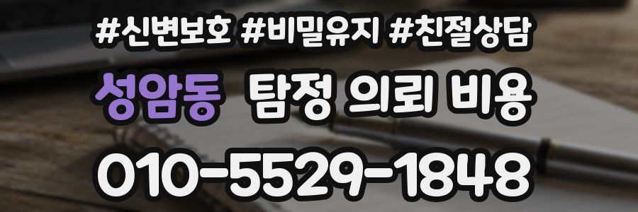 성암동 탐정 의뢰 비용