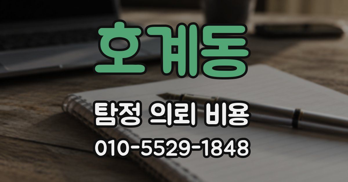 호계동 탐정 의뢰 비용