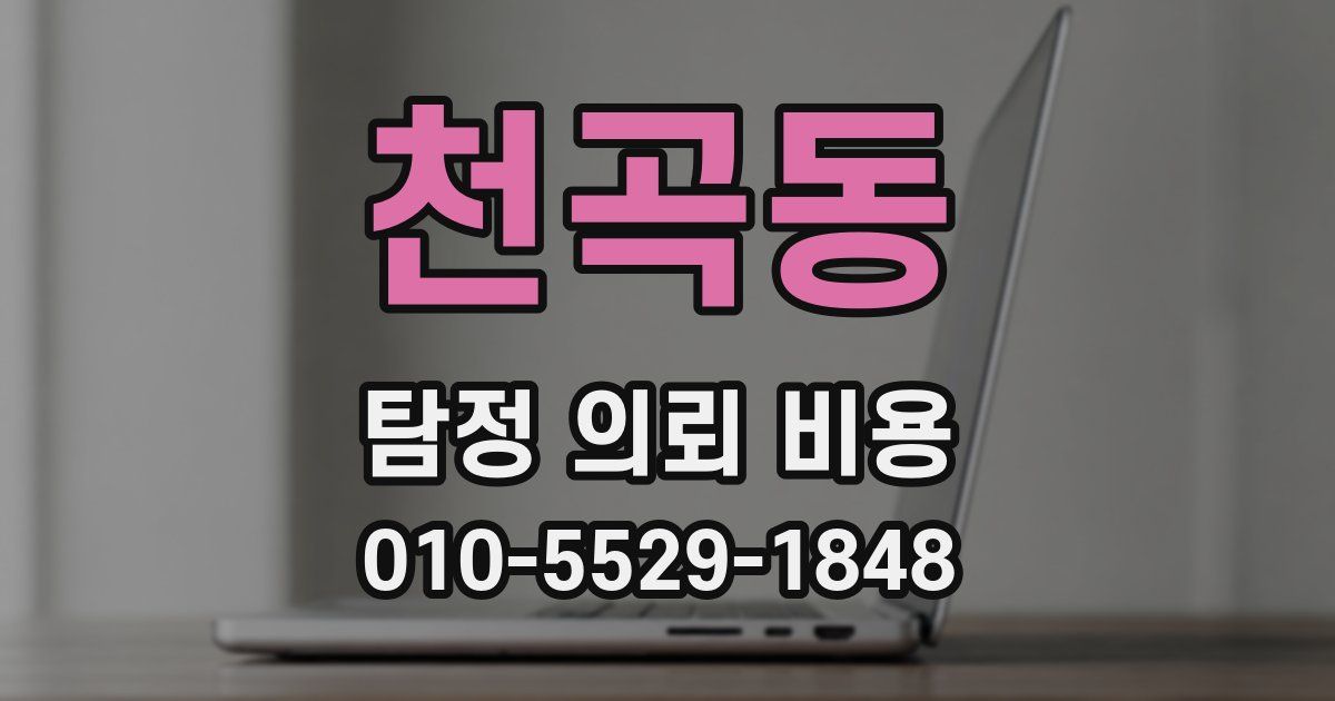 천곡동 탐정 의뢰 비용