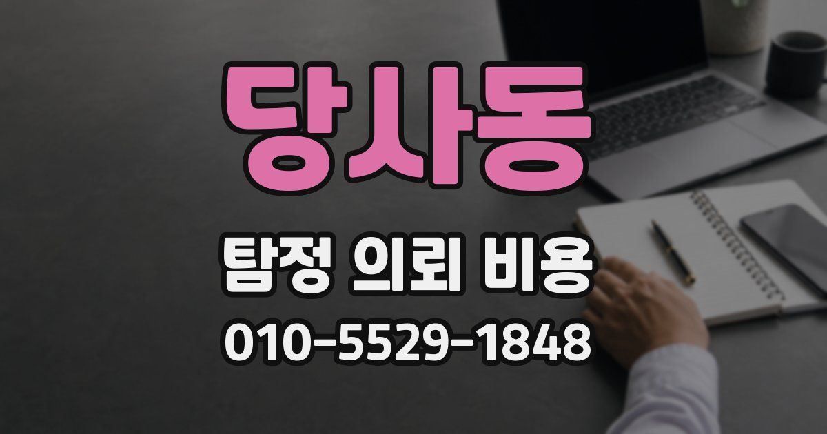 당사동 탐정 의뢰 비용