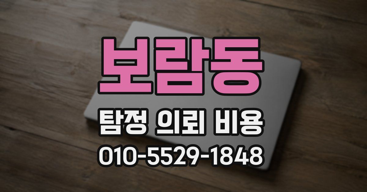 보람동 탐정 의뢰 비용