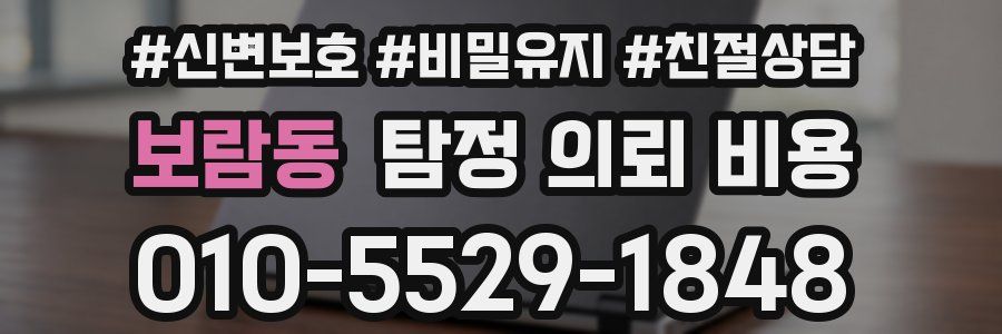 보람동 탐정 의뢰 비용