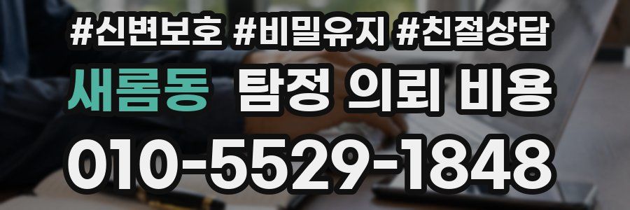 새롬동 탐정 의뢰 비용