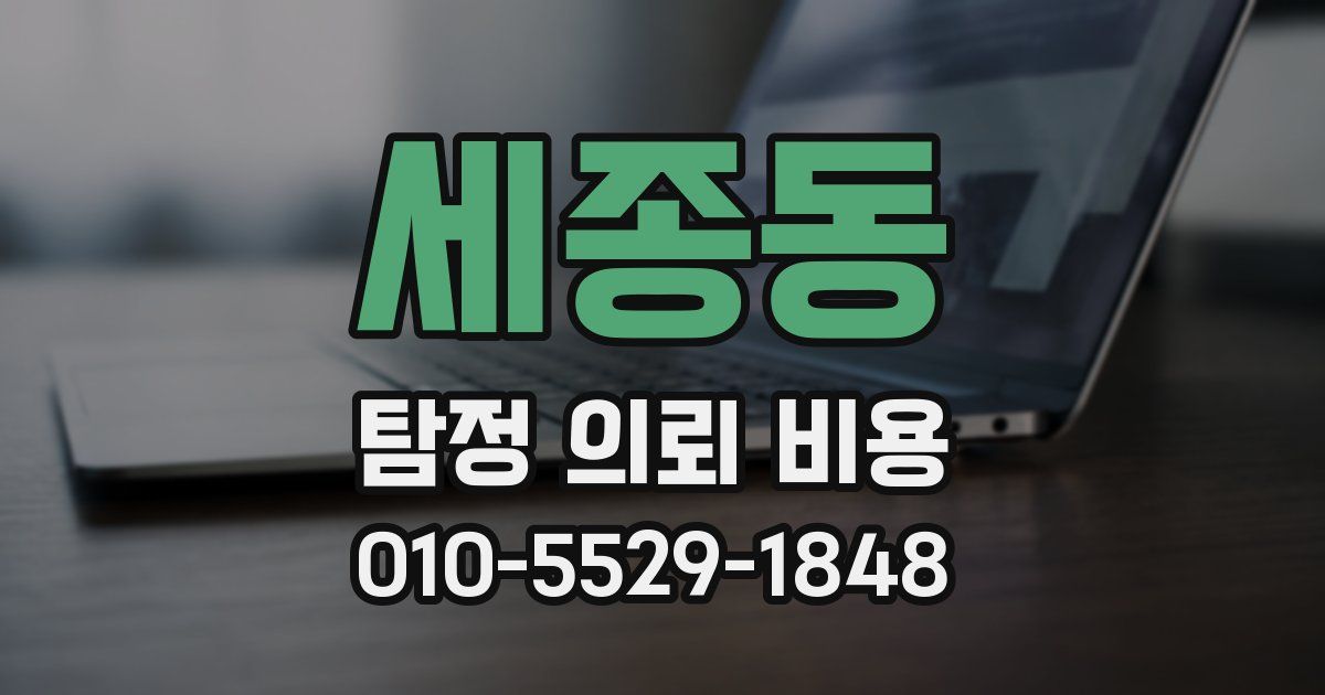 세종동 탐정 의뢰 비용