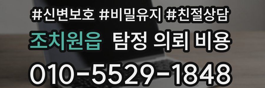 조치원읍 탐정 의뢰 비용