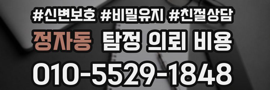 정자동 탐정 의뢰 비용