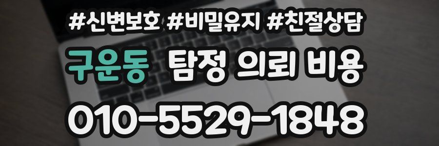 구운동 탐정 의뢰 비용