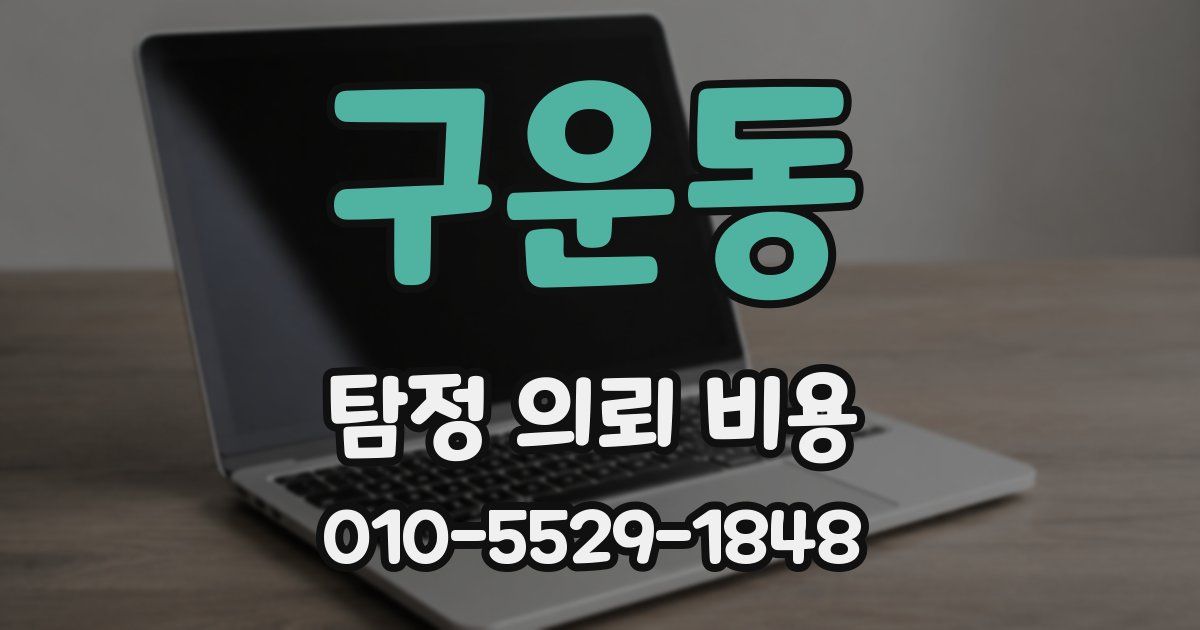 구운동 탐정 의뢰 비용