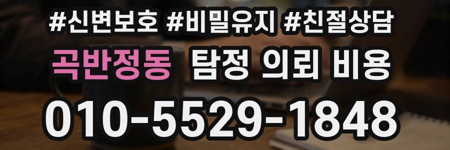 곡반정동 탐정 의뢰 비용