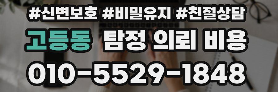고등동 탐정 의뢰 비용