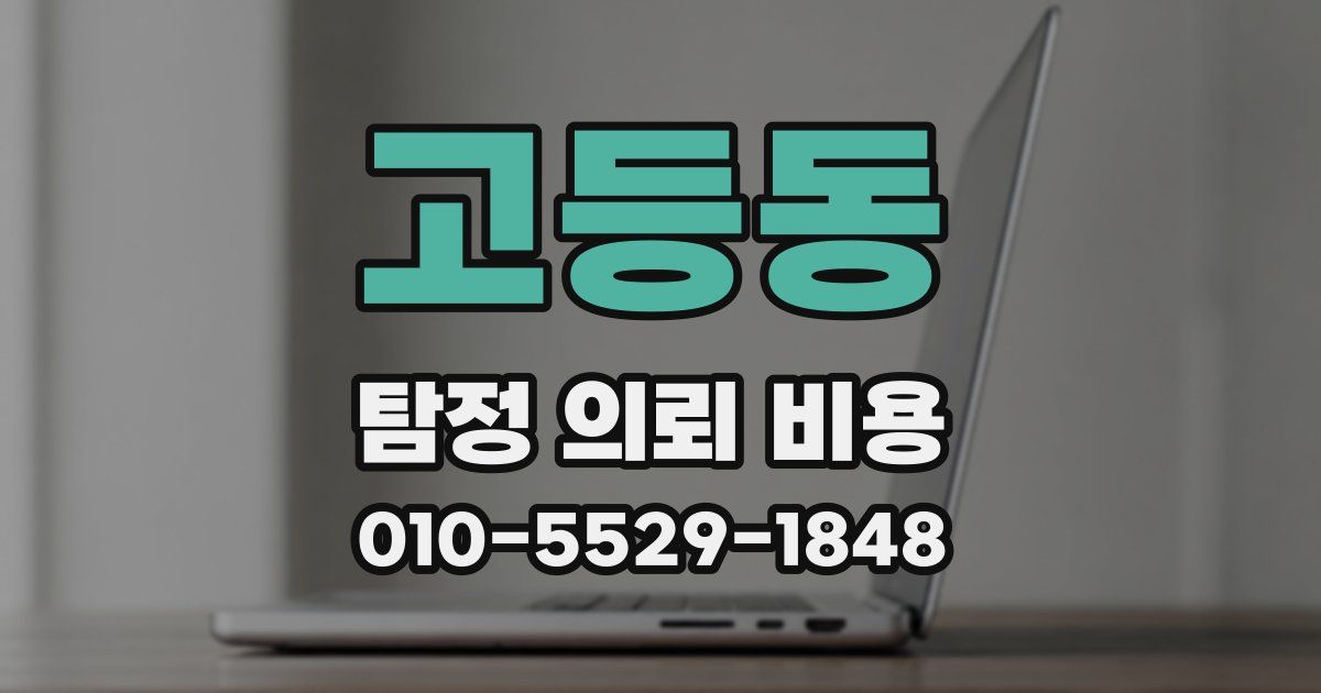 고등동 탐정 의뢰 비용