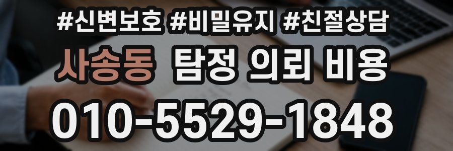 사송동 탐정 의뢰 비용