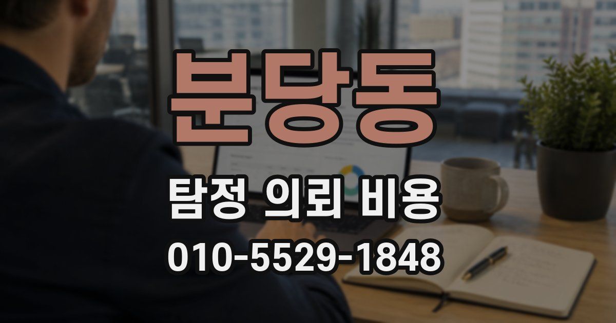 분당동 탐정 의뢰 비용