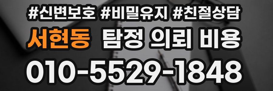 서현동 탐정 의뢰 비용