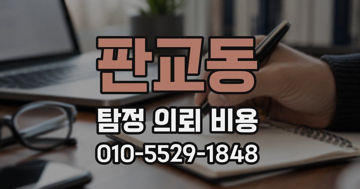 판교동 탐정 의뢰 비용