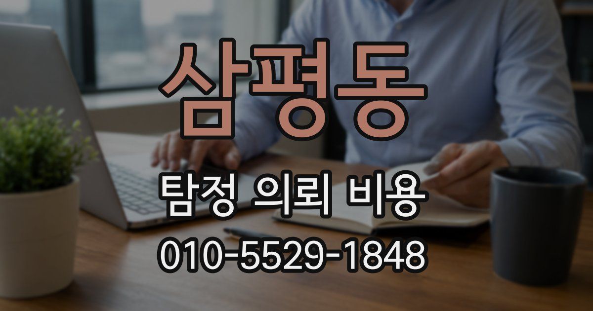 삼평동 탐정 의뢰 비용
