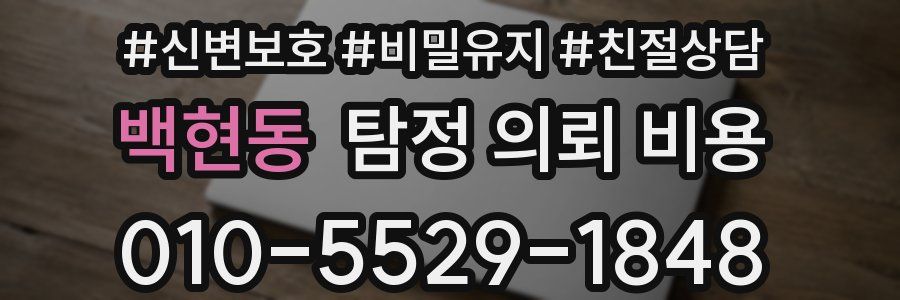백현동 탐정 의뢰 비용