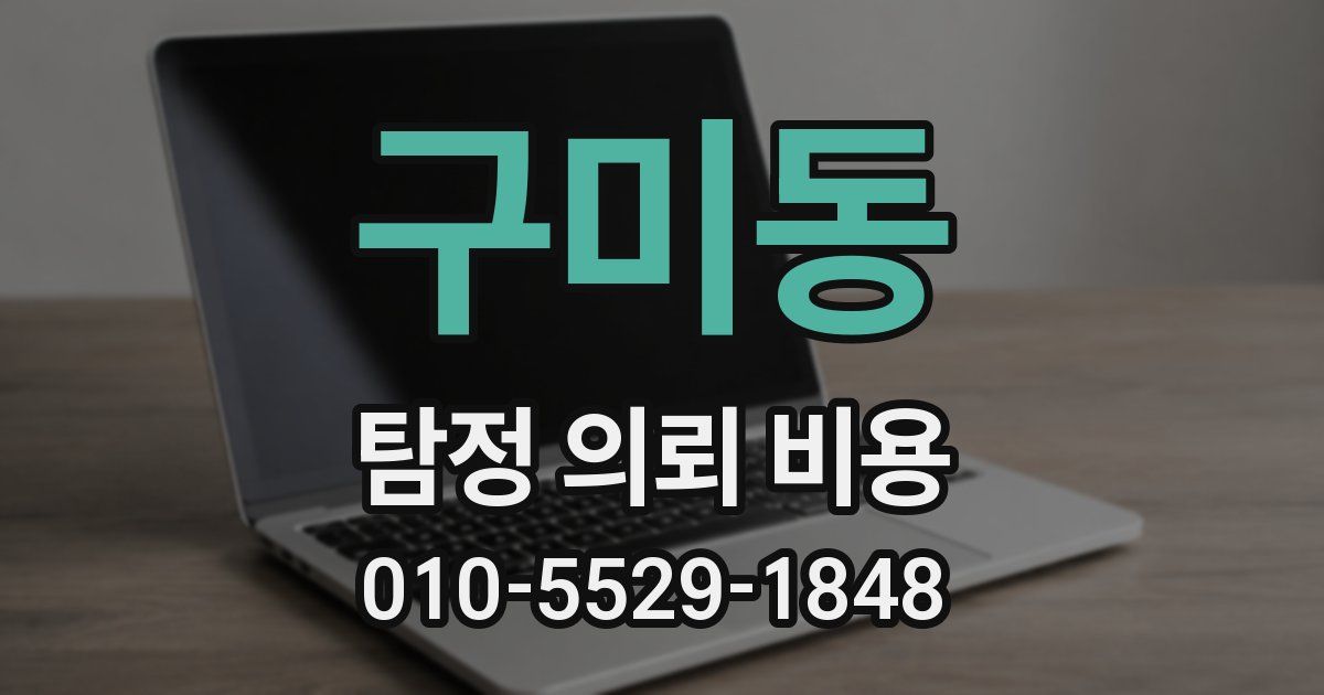 구미동 탐정 의뢰 비용
