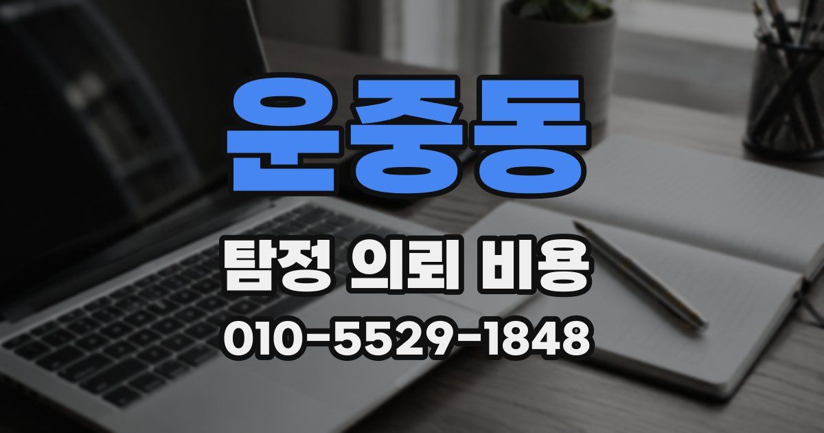 운중동 탐정 의뢰 비용