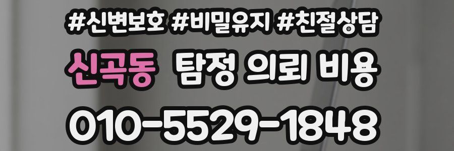 신곡동 탐정 의뢰 비용