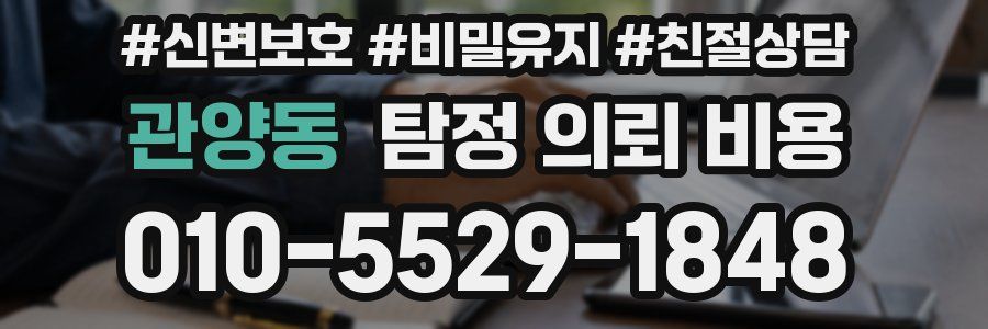관양동 탐정 의뢰 비용