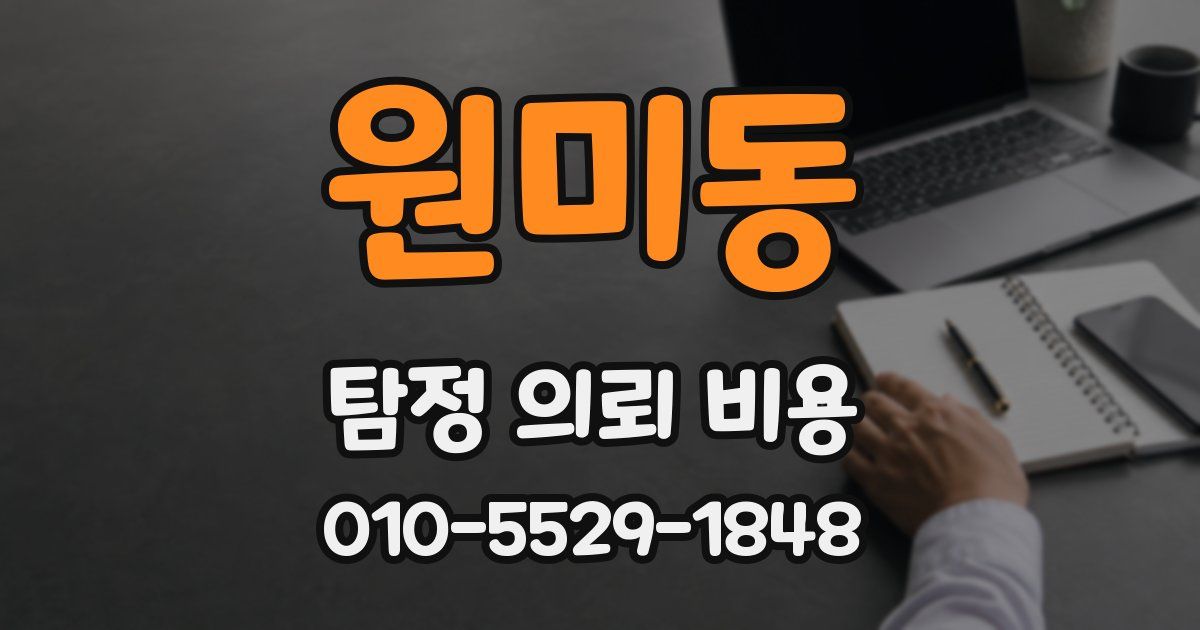 원미동 탐정 의뢰 비용