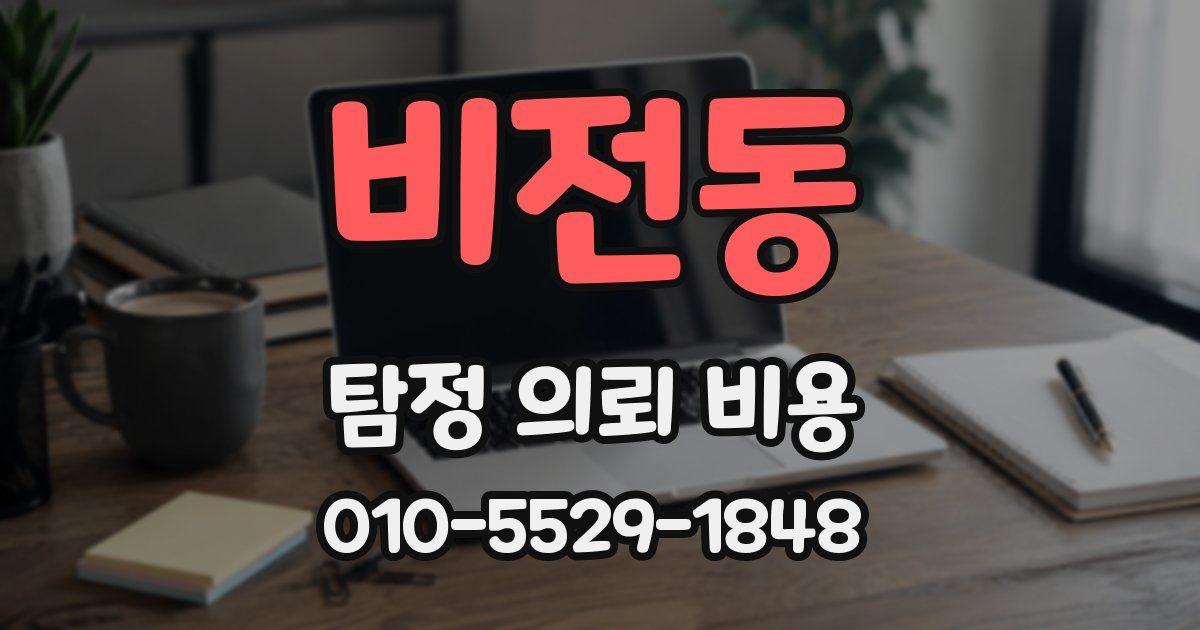 비전동 탐정 의뢰 비용