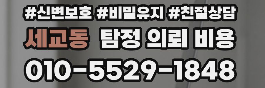 세교동 탐정 의뢰 비용