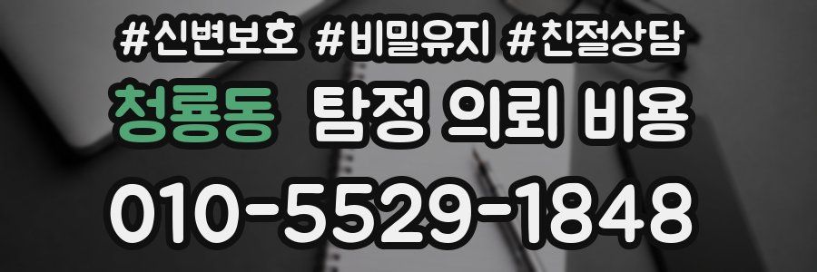 청룡동 탐정 의뢰 비용