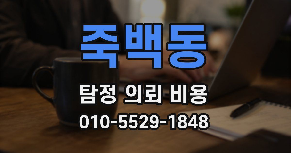 죽백동 탐정 의뢰 비용