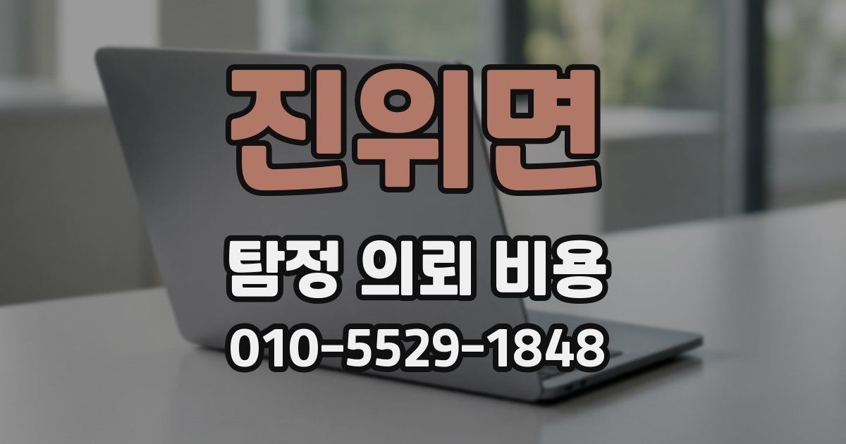 진위면 탐정 의뢰 비용