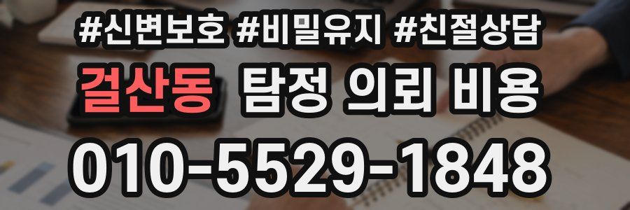 걸산동 탐정 의뢰 비용