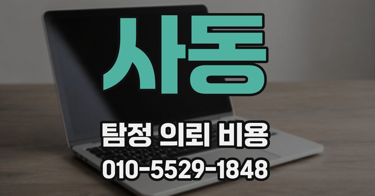 사동 탐정 의뢰 비용