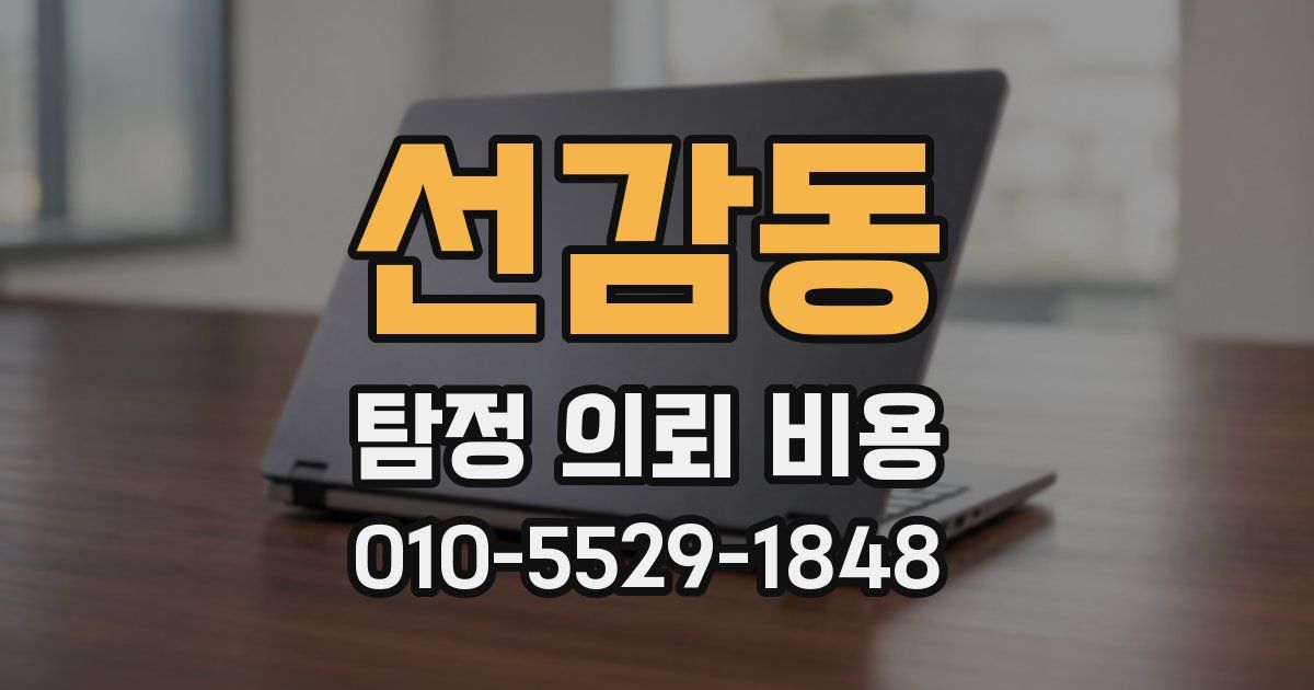 선감동 탐정 의뢰 비용