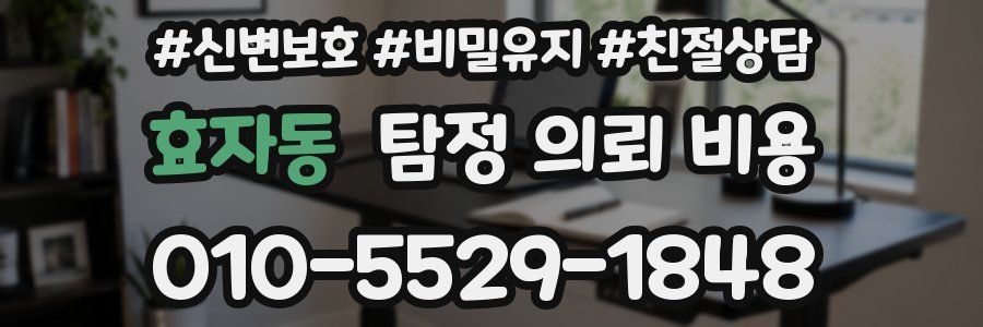 효자동 탐정 의뢰 비용