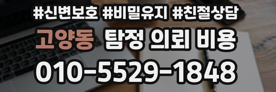 고양동 탐정 의뢰 비용