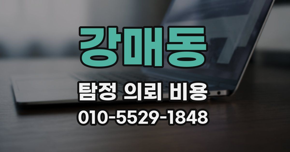 강매동 탐정 의뢰 비용