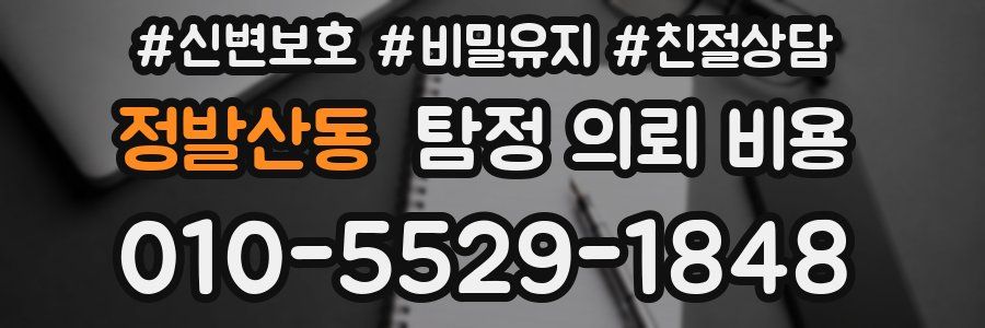정발산동 탐정 의뢰 비용