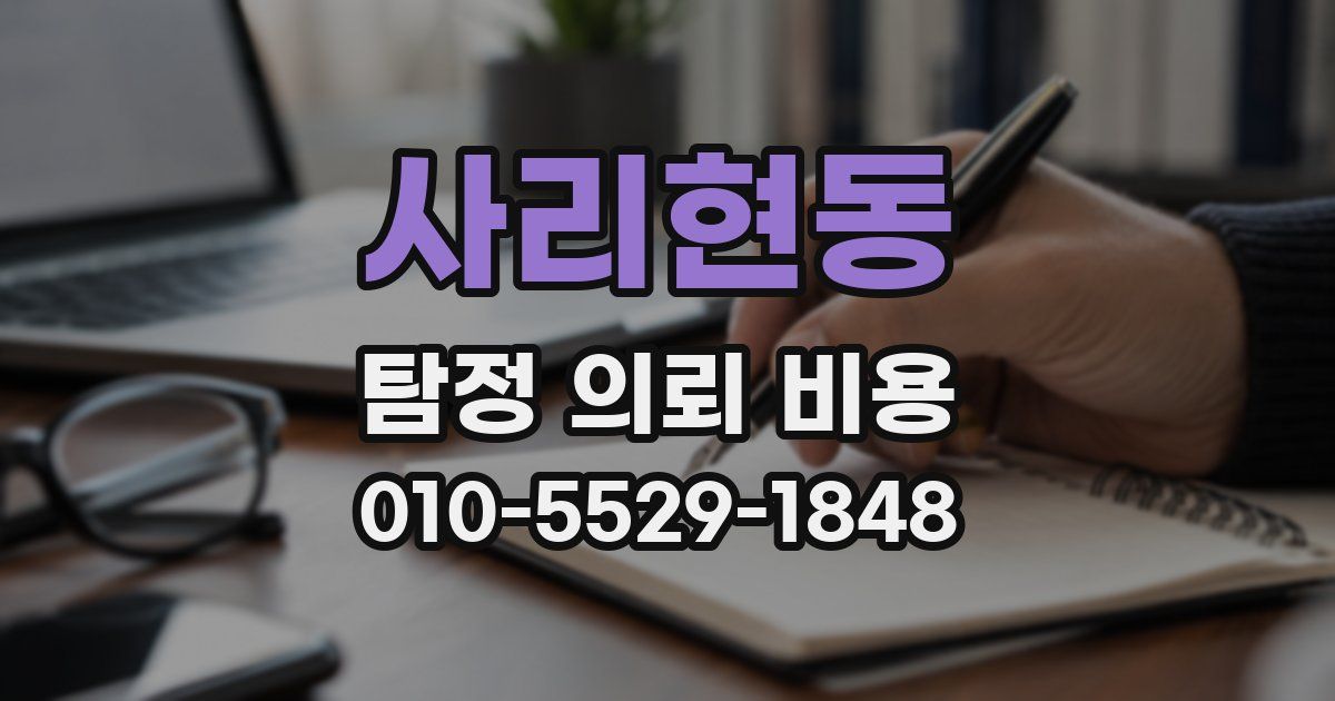 사리현동 탐정 의뢰 비용