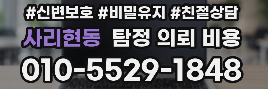 사리현동 탐정 의뢰 비용